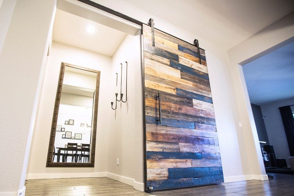 Multi Colored Sliding Barn Door Porter Barn Wood