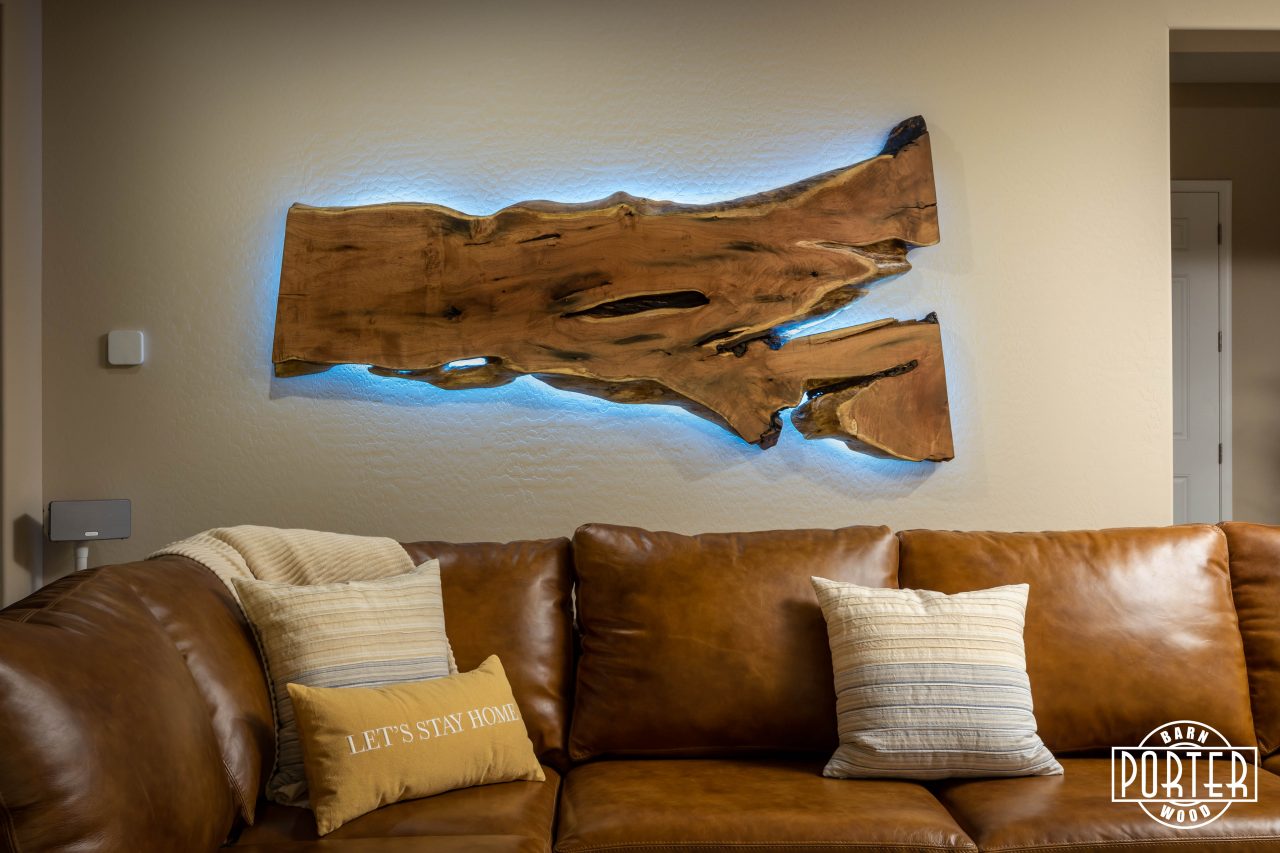 Mesquite Live Edge Art Porter Barn Wood