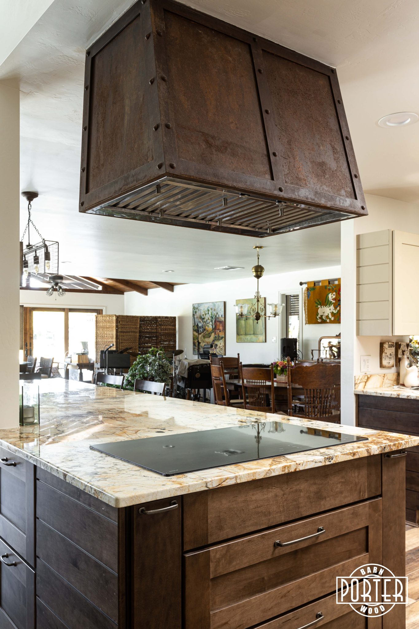 RUSTIC STEEL Kitchen Hood Porter Barn Wood