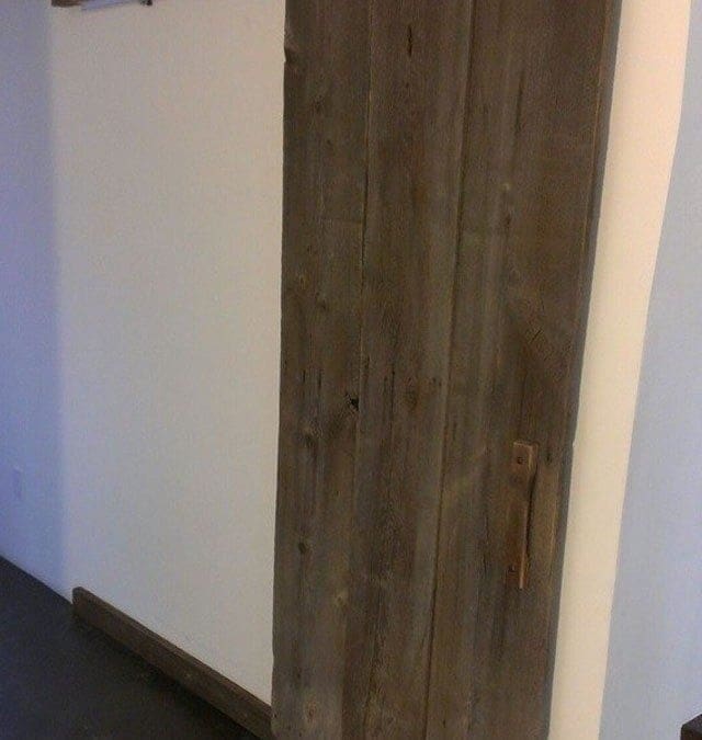 Sliding Door with Hand-Made Wood Handle