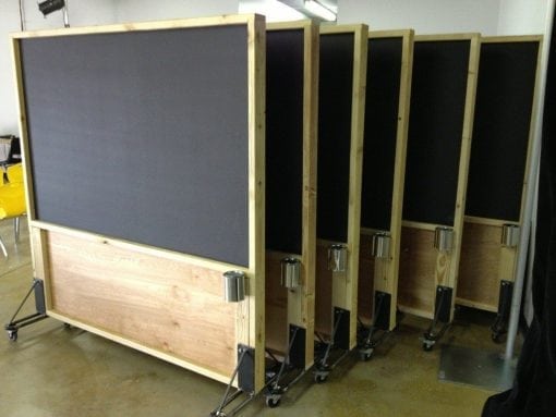 Rolling Distressed Wood Magnetic Chalkboard Partitions