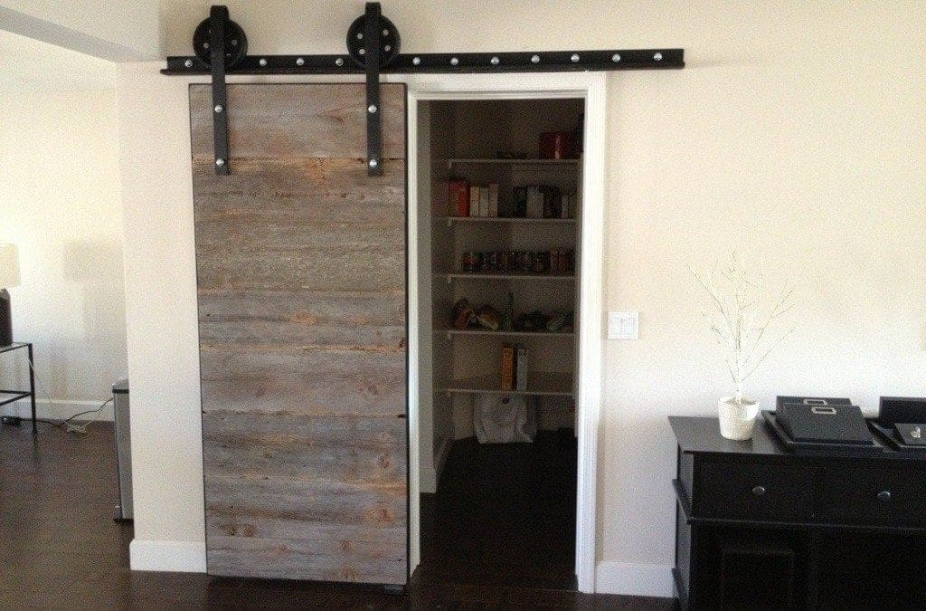 Reclaimed Grey Barn Siding Sliding Door