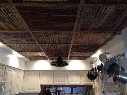 using corrugated tin for ceiling