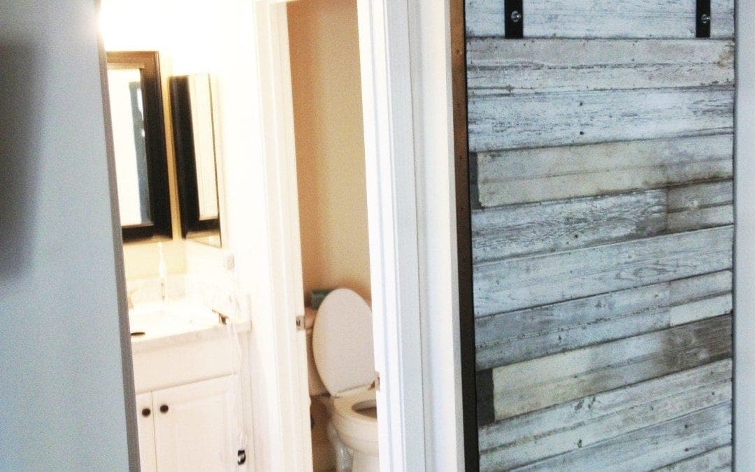 Reclaimed White Bead Board Sliding Door