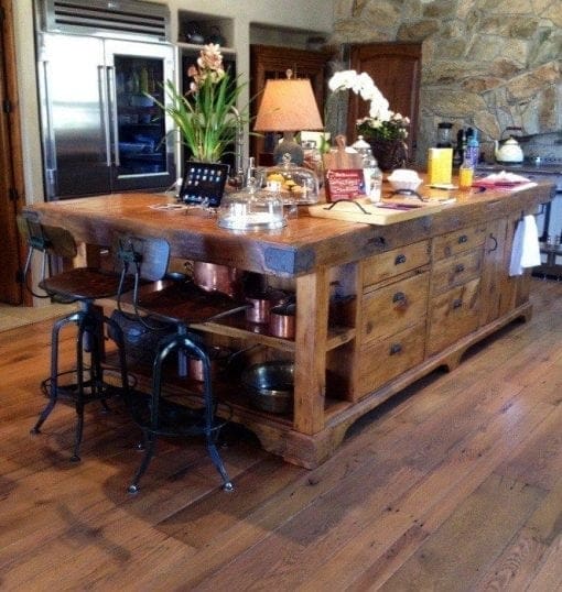 Reclaimed Granary Board Center Island | Porter Barn Wood