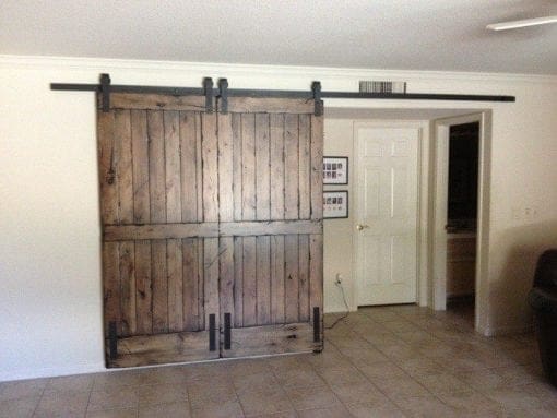 Knotty Alder Double Sliding Barn Door