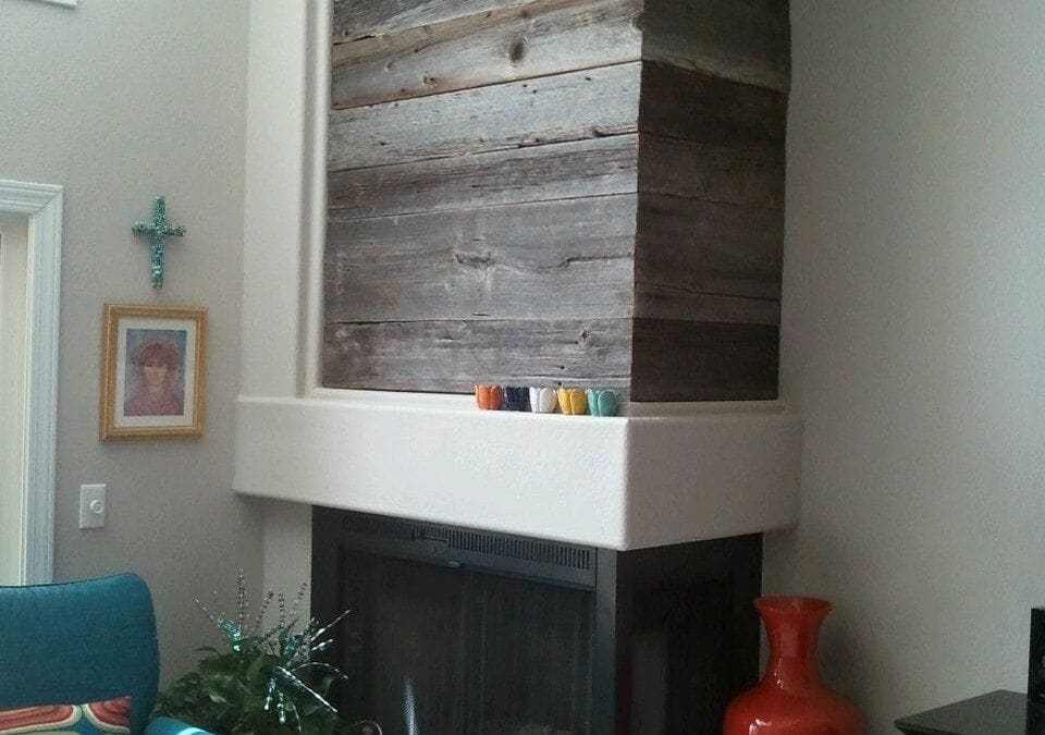 Reclaimed Siding Fireplace Wall Wrap