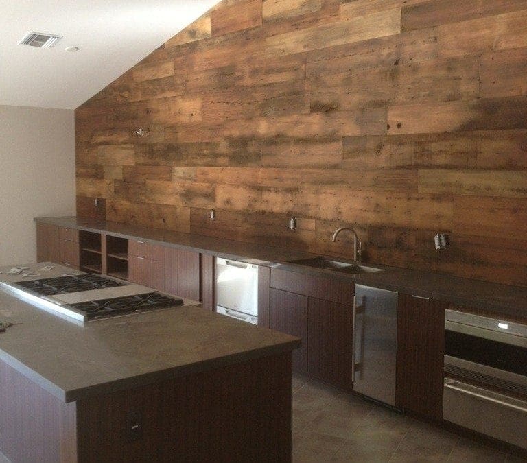 Reclaimed Brown Board Wall