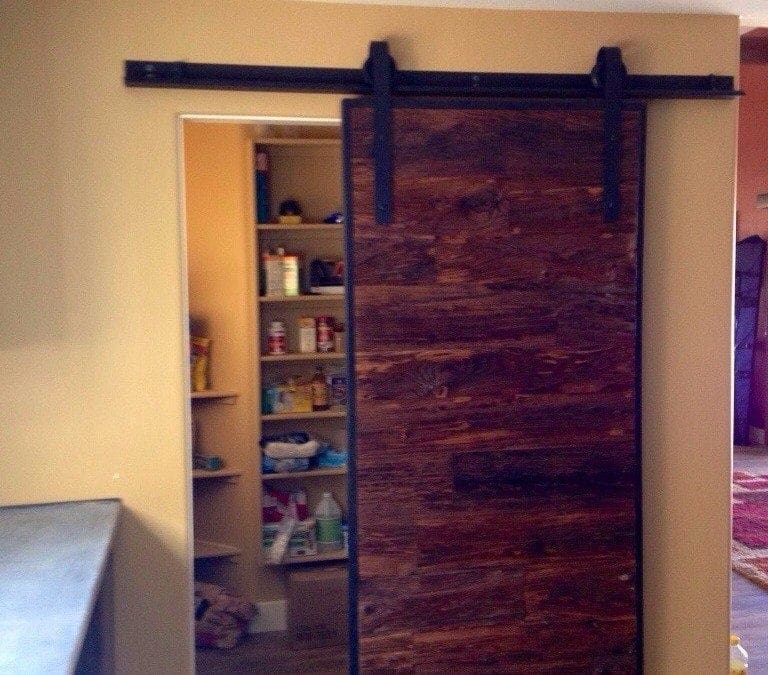 Mushroom Wood Sliding Barn Door Pantry