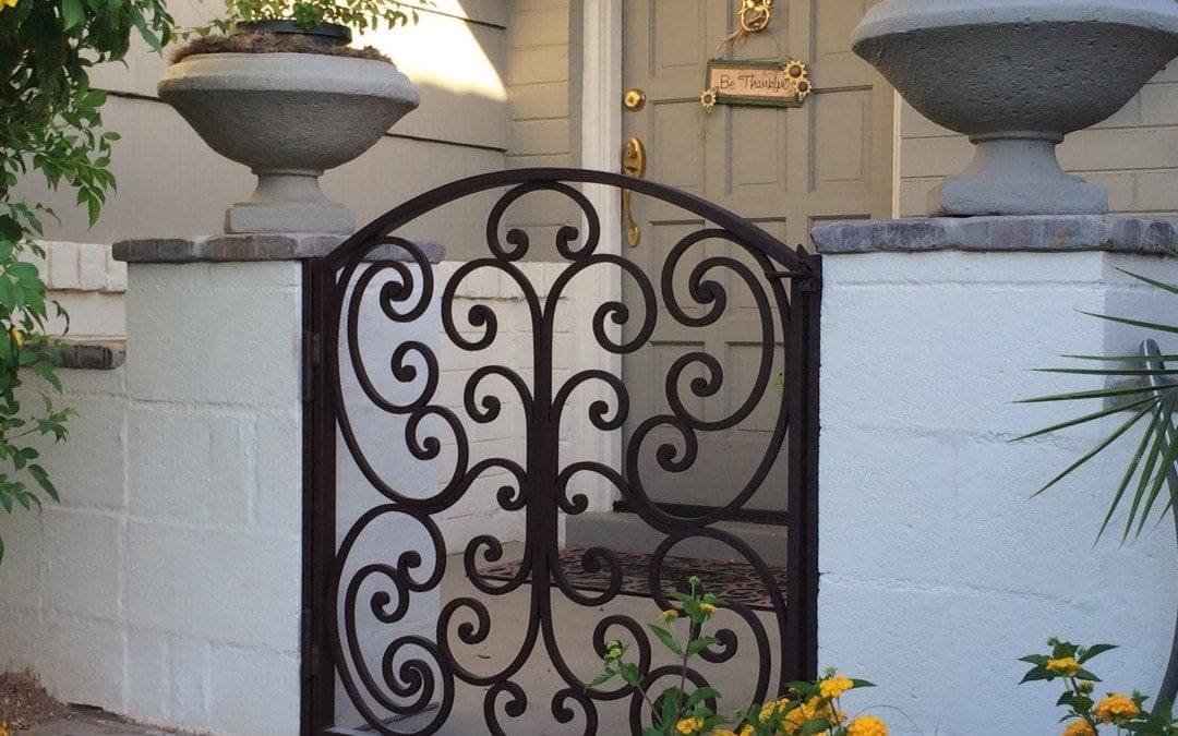 Front Entry Gate with Handmade Scrollwork