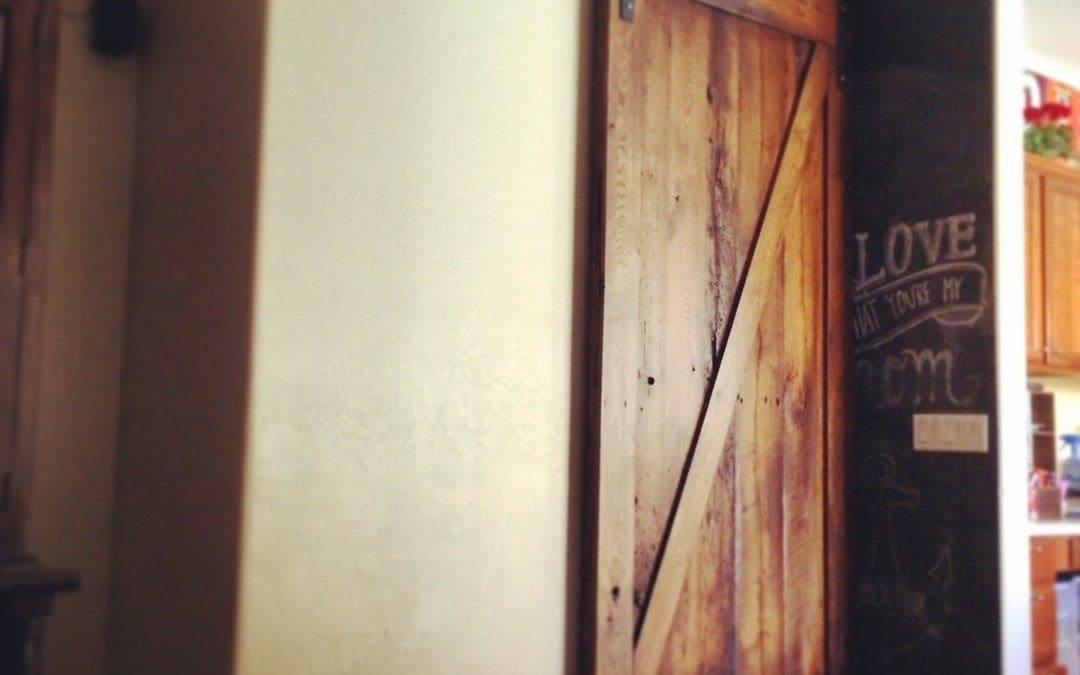 Reclaimed Mixed Hardwood Sliding Barn Door Z Pattern Low Clearance