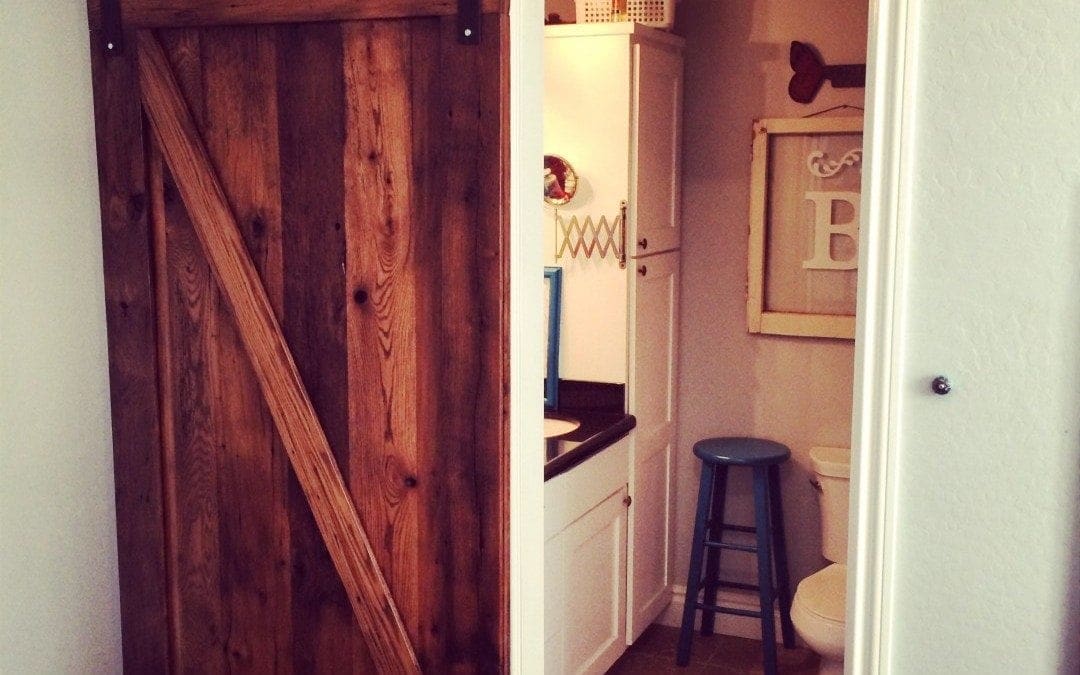 Z Pattern Mixed Hardwoods Sliding Door