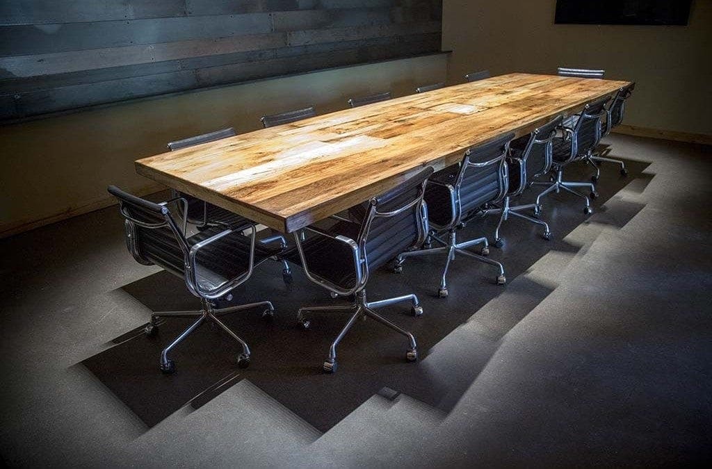 Reclaimed Tobacco Barn Brown Conference Table
