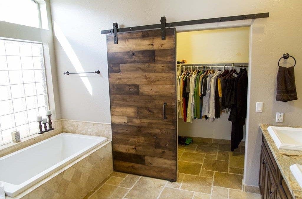 3-Tone Knotty Alder Sliding Door