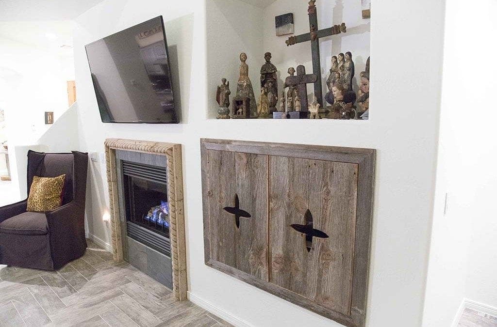 Custom Bi-fold Entertainment Cabinet Doors
