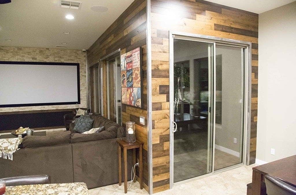 3-Tone Van Dyke Wood Walls w/ Brushed Steel Trim