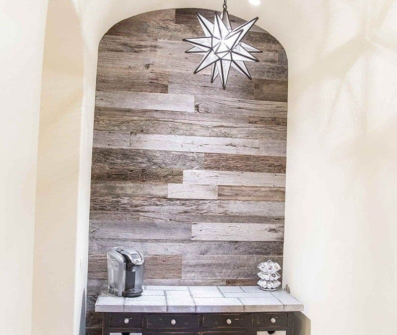 Tobacco Barn Grey Arched Ceiling Accent Wood Wall