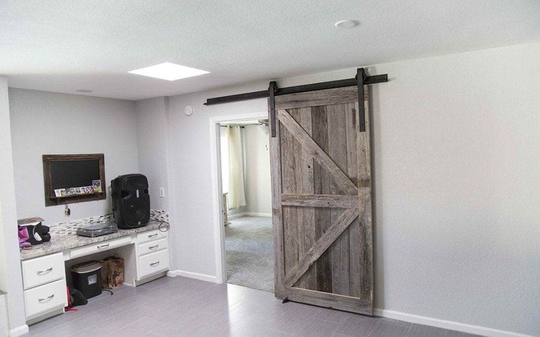 Tobacco Barn Grey Arrow Sliding Barn Door