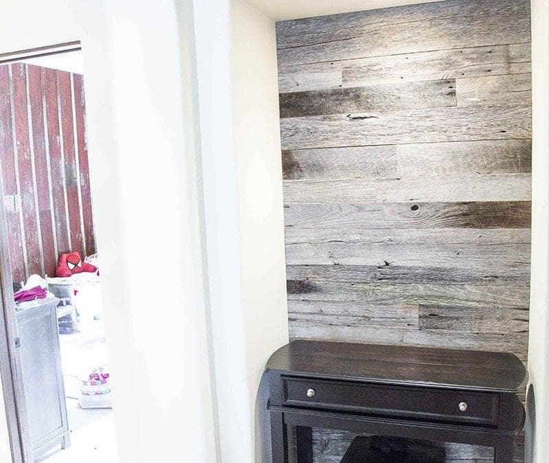 Hallway Nook Accent Wood Wall – Tobacco Barn Grey