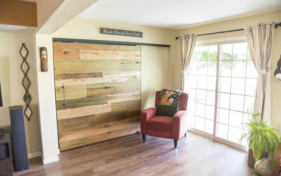 Reclaimed Tobacco Barn Brown Sliding Barn Door w/ Box Track