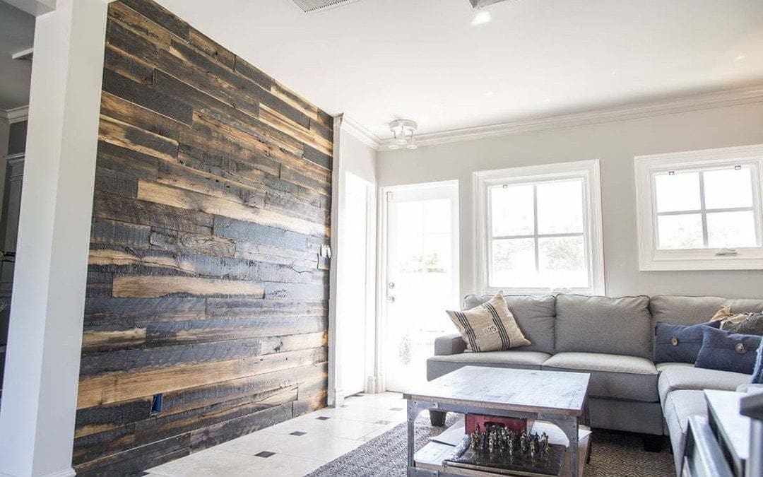 50/50 Speckled Black Wood Wall Covering