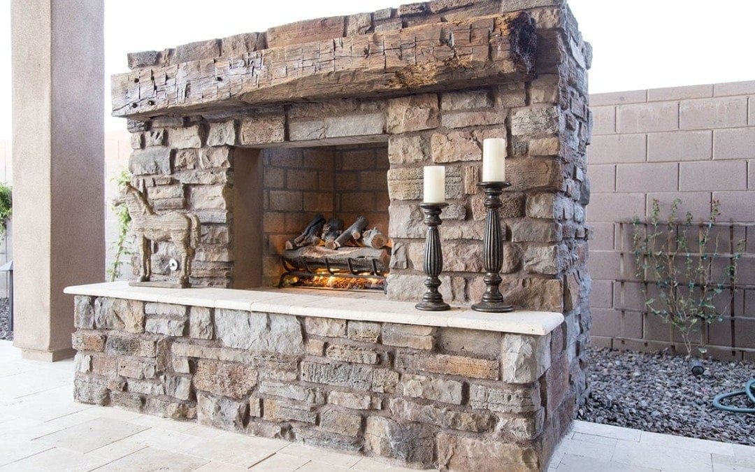 Reclaimed Hand Hewn White Oak Outdoor Mantel