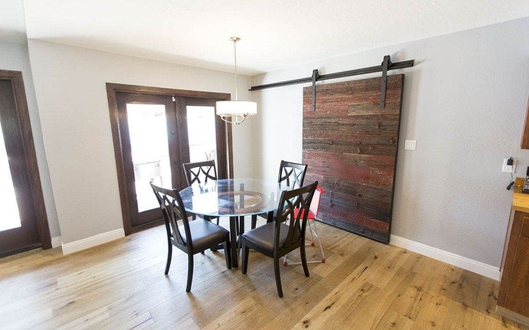 Red/Grey Hemlock Modern Contemporary Sliding Barn Door