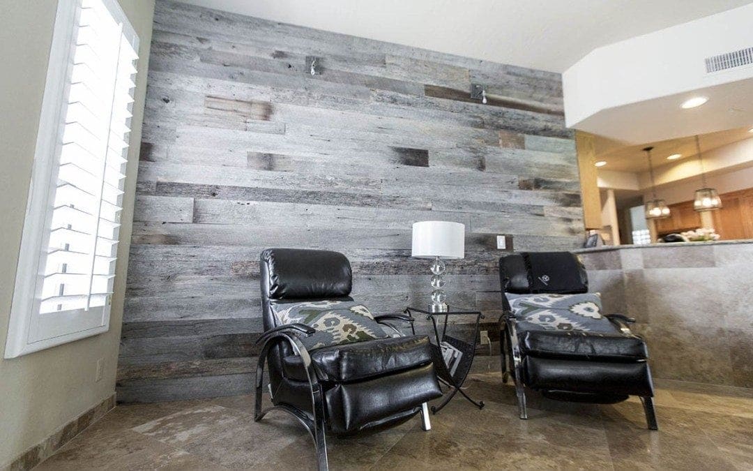 Modern Contemporary Tobacco Barn Grey Wood Wall