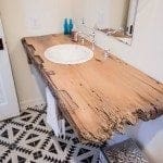 Floating Reclaimed Wood Bathroom Sink Base | Porter Barn Wood