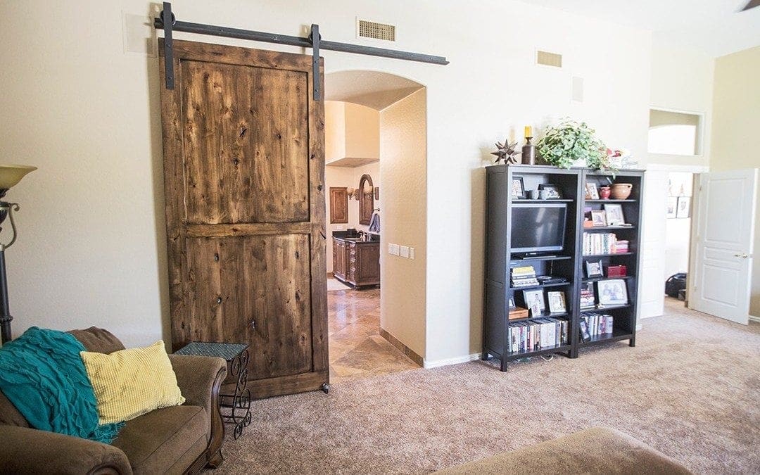 Knotty Alder 2-Panel Sliding Barn Door