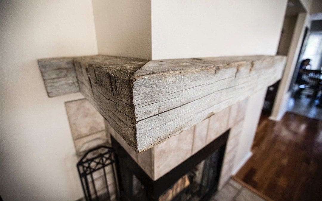 Reclaimed Oak Angled Mantel