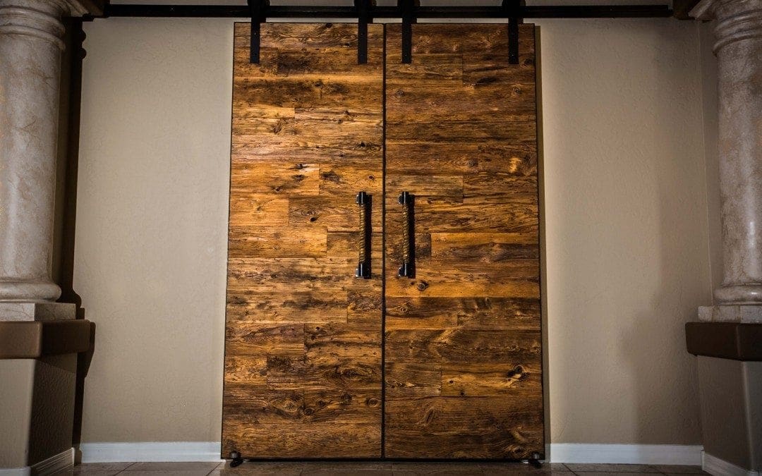 Mushroom Wood Sliding Barn Wood Door