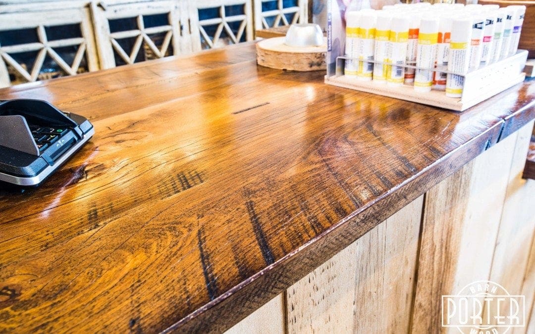 Bar top made from pallet boards and covered with epoxy  Basement bar  designs, Outdoor kitchen countertops, Outdoor kitchen bars