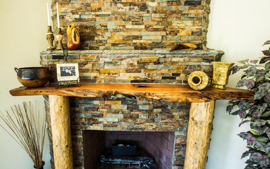 Live Edge Slab Mantel