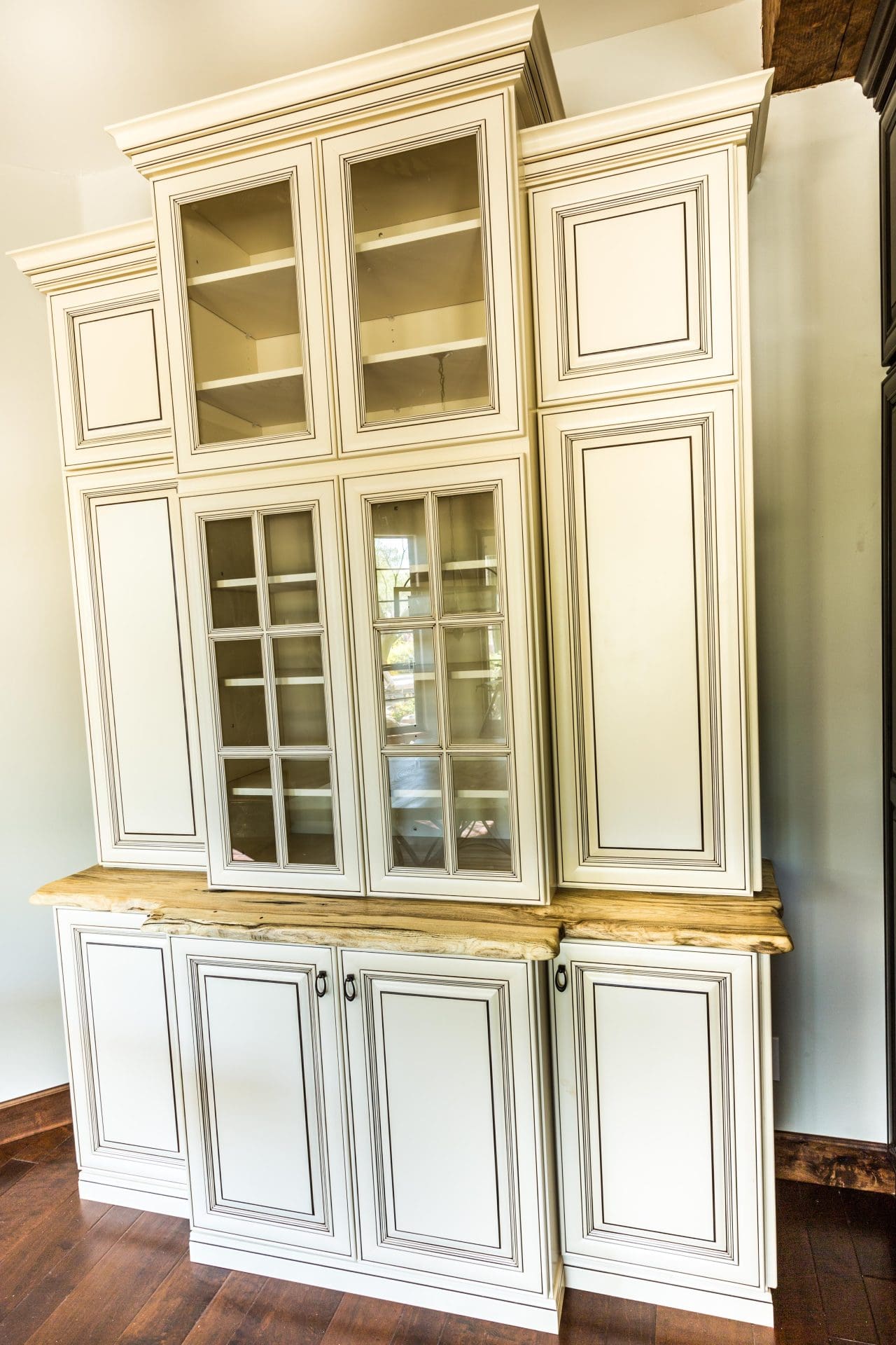Live Edge Hackberry China Hutch Top Porter Barn Wood