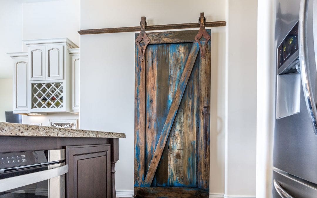 Blue Stained Sliding Door
