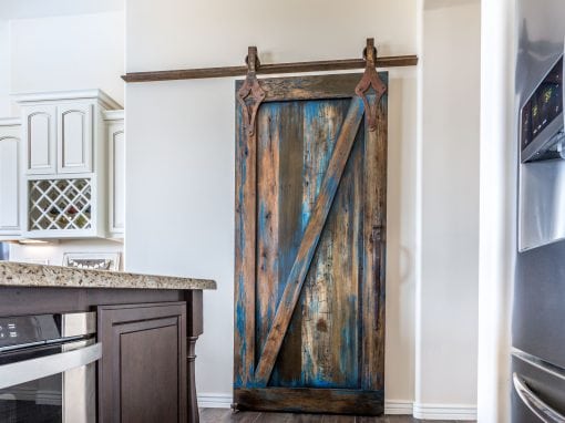 Blue Stained Sliding Door