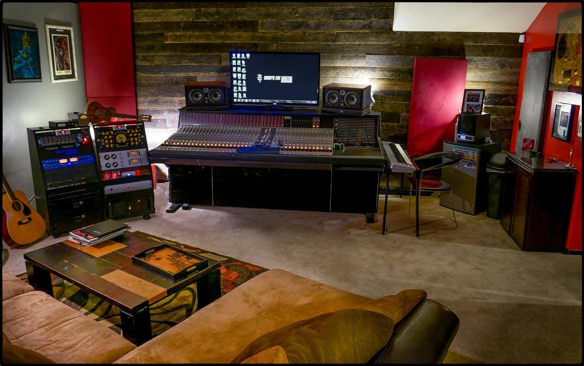Speckled Black/Grey Recording Studio Wall | Porter Barn Wood