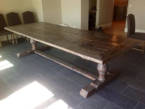 Greywash Reclaimed Wood Trestle Table