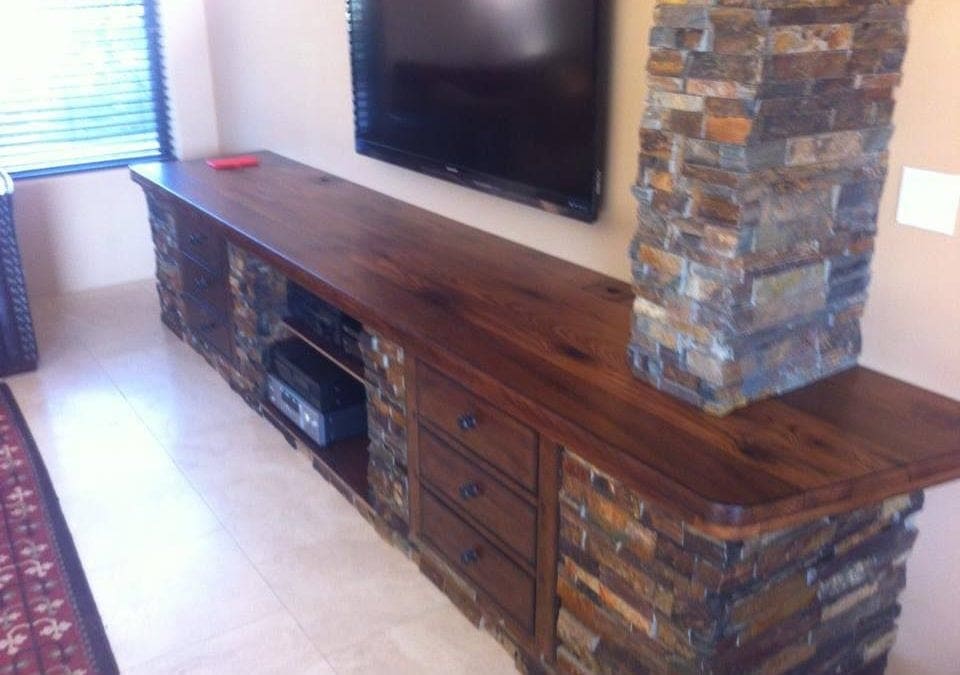 Reclaimed Oak Countertop for Built-In