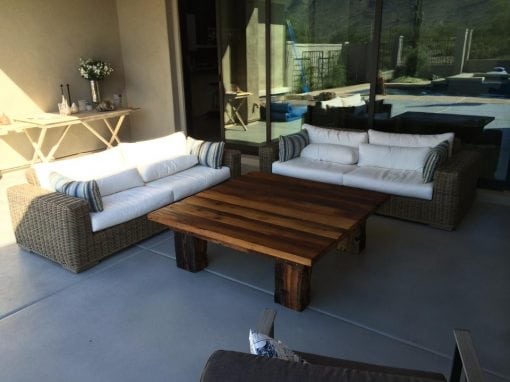 Reclaimed Oak Outdoor Patio Coffee Table
