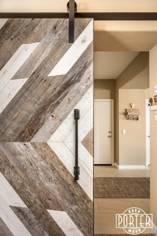 Chevron Pattern Reclaimed Door Porter Barn Wood