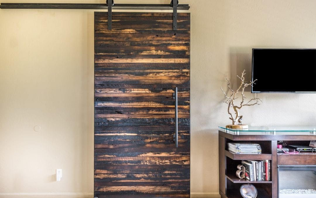 Speckled Black Sliding Door