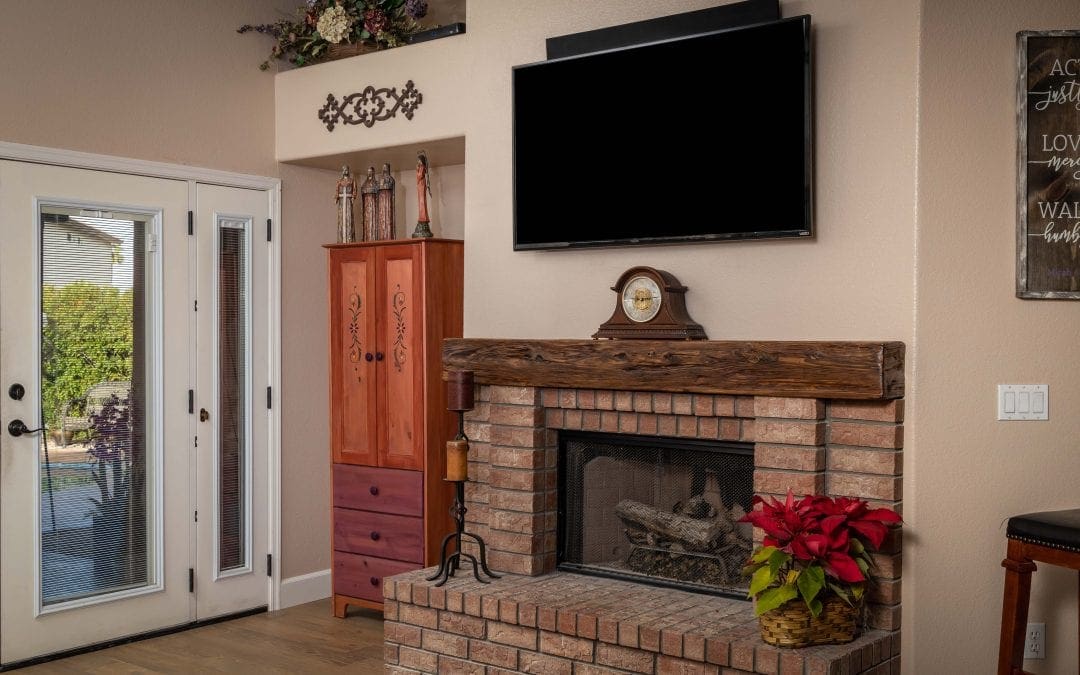 Mushroom Wood Fireplace Mantel