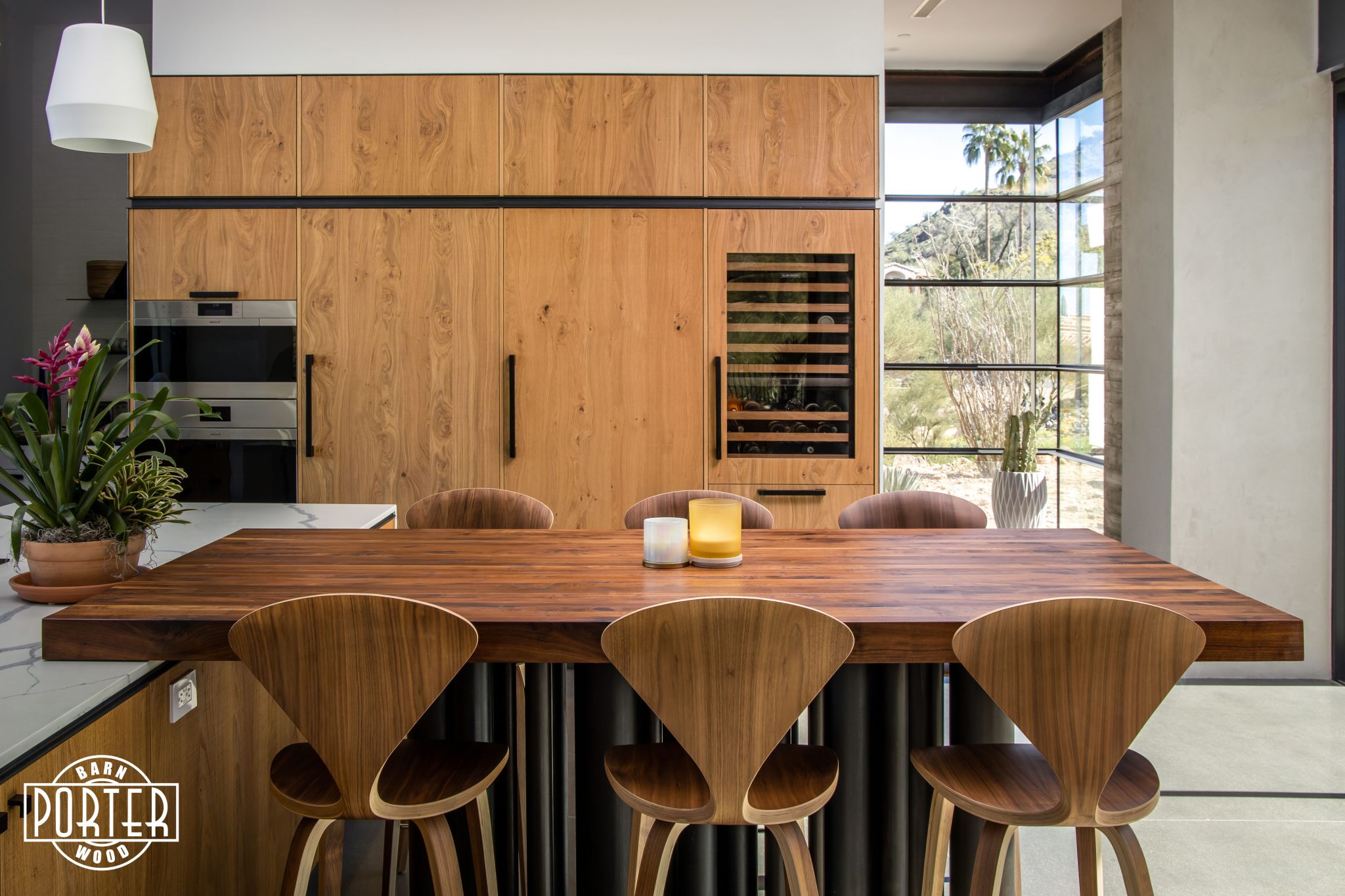 Modern Walnut Island Top Porter Barn Wood