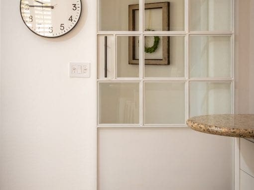 White & Glass Sliding Door