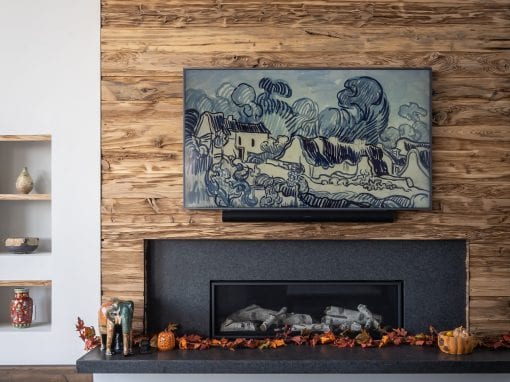 Modern Mushroom Wood Fireplace Wrap