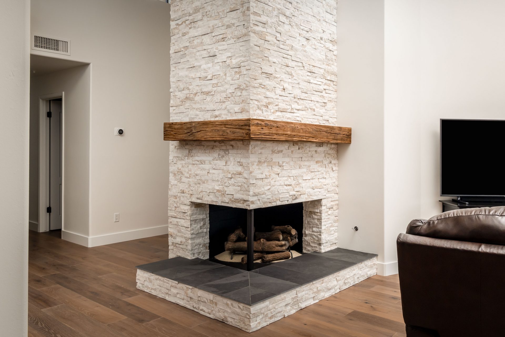 Modern Mushroom Wood Corner Box Mantel Porter Barn Wood