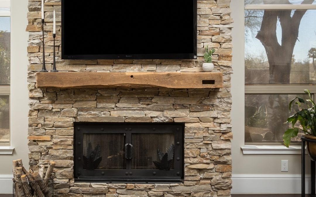 Reclaimed Living Room Mantel