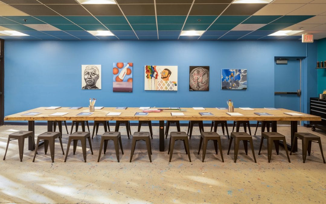 Alice Cooper art studio table